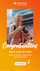 UF brand Canva template orange instagram vertical story social media post